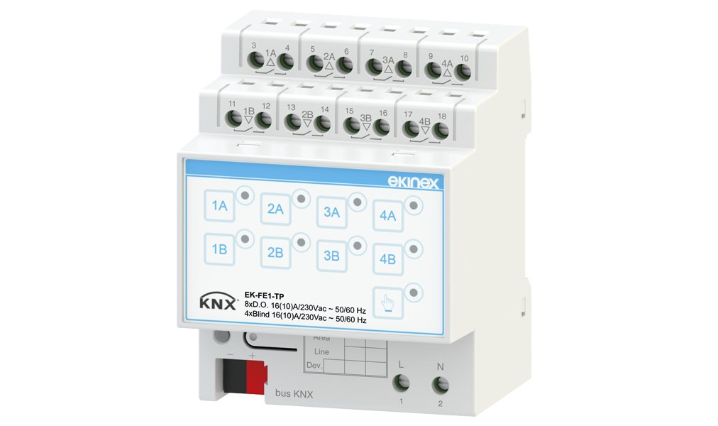 EKINEX Uscita binaria 8 canali / attuatore tapparelle 4 canali