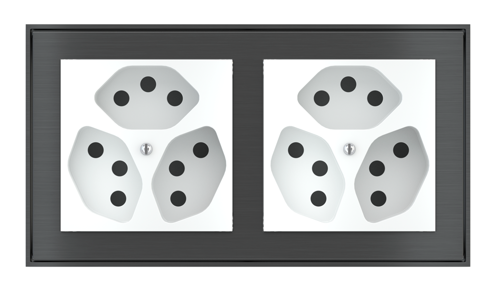 EKINEX Placche e cornici a 2 posti a 2 posti per componenti di serie civile (moduli 60x60 mm)