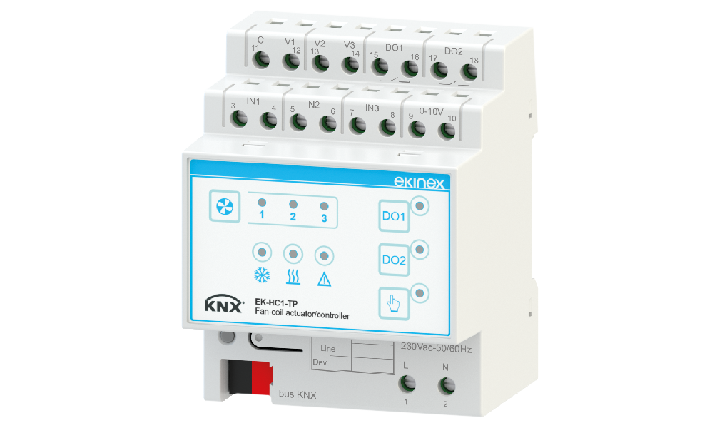 EKINEX Controllore fancoil 3 velocità e 0-10V