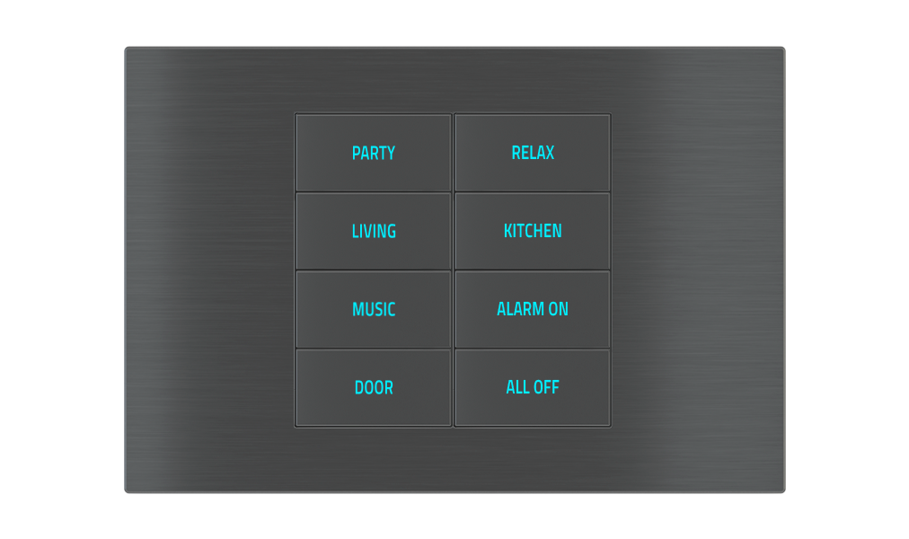 EKINEX Pulsante 8 tasti con testi/simboli retroilluminati e sensore di prossimità per scatola rettangolare