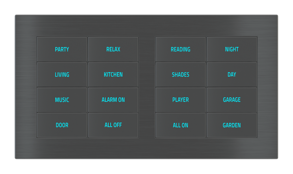 EKINEX Pulsante 8 tasti con testi/simboli retroilluminati e sensore di prossimità per placca a 2 posti