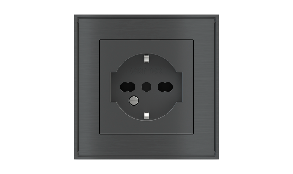 EKINEX Presa elettrica quadrata (modulo 55x55 mm) - IT