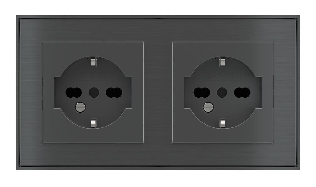 EKINEX Presa elettrica per placca a 2 posti (moduli 55x55 mm) - IT