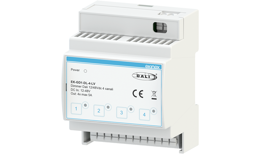 EKINEX Dimmer DALI 12/48 Vdc 4 canali