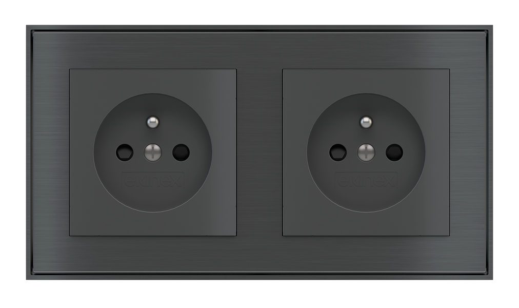 EKINEX Presa elettrica per placca a 2 posti (moduli 55x55 mm) - FR