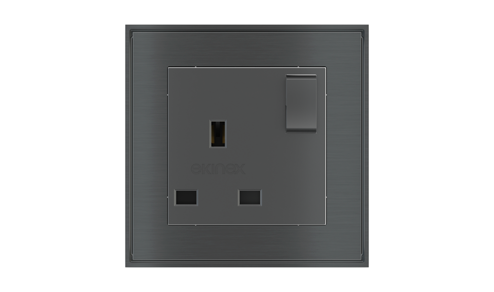 EKINEX Presa elettrica quadrata (modulo 55x55 mm) - UK