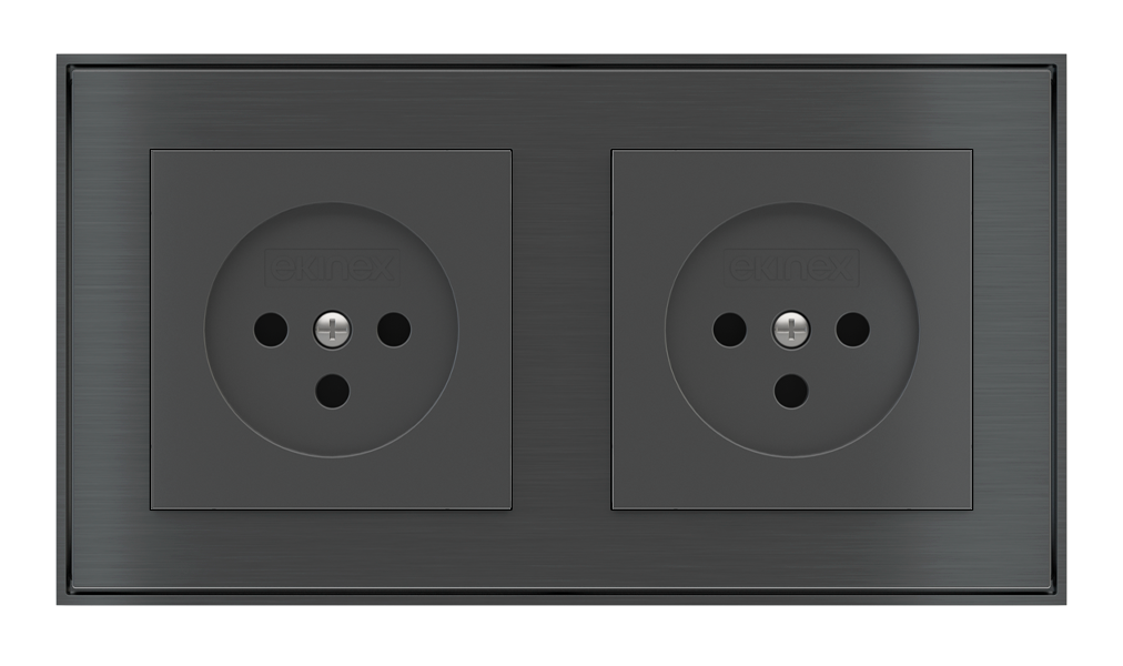 EKINEX Presa elettrica per placca a 2 posti (moduli 55x55 mm) - IL