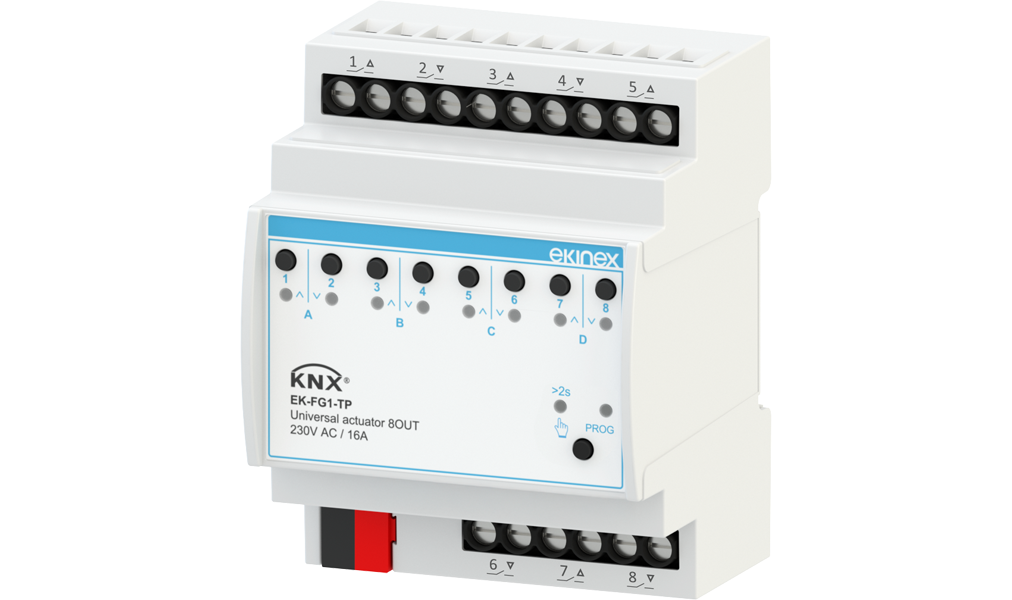 EKINEX Attuatore Universale 8 uscite KNX Serie ÆVO