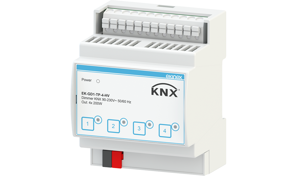 EKINEX EK-GD1-TP-4-HV Dimmer KNX 90-230V~50/60Hz 4 canali