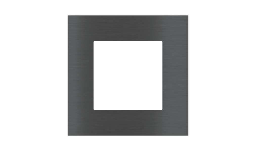 EKINEX EK-PQP-GBU Placca FF/71 (Form/Flank/NF) quadrata (80x80) 1 finestra (45x45) Metallo Carbon