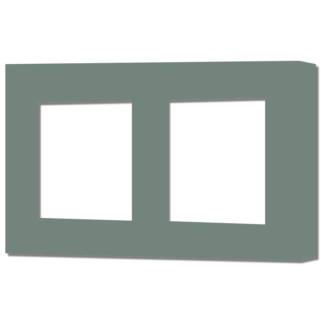 Core Placche per prese finestra doppia 45 x 45 mm Interasse 71 mm   Completa di telaio - Finitura in Alluminio Soft-touch