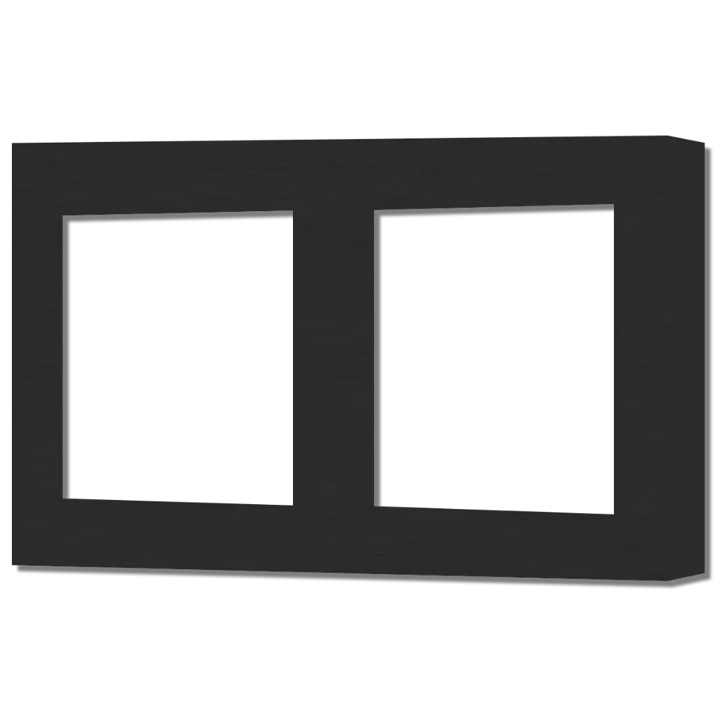 Core Placche per prese finestra doppia 55 x 55 mm Interasse 71 mm   Completa di telaio - Finitura in Metallo Spazzolato 