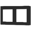 Core Placche per prese finestra doppia 55 x 55 mm Interasse 71 mm   Completa di telaio - Finitura in Metallo Spazzolato 