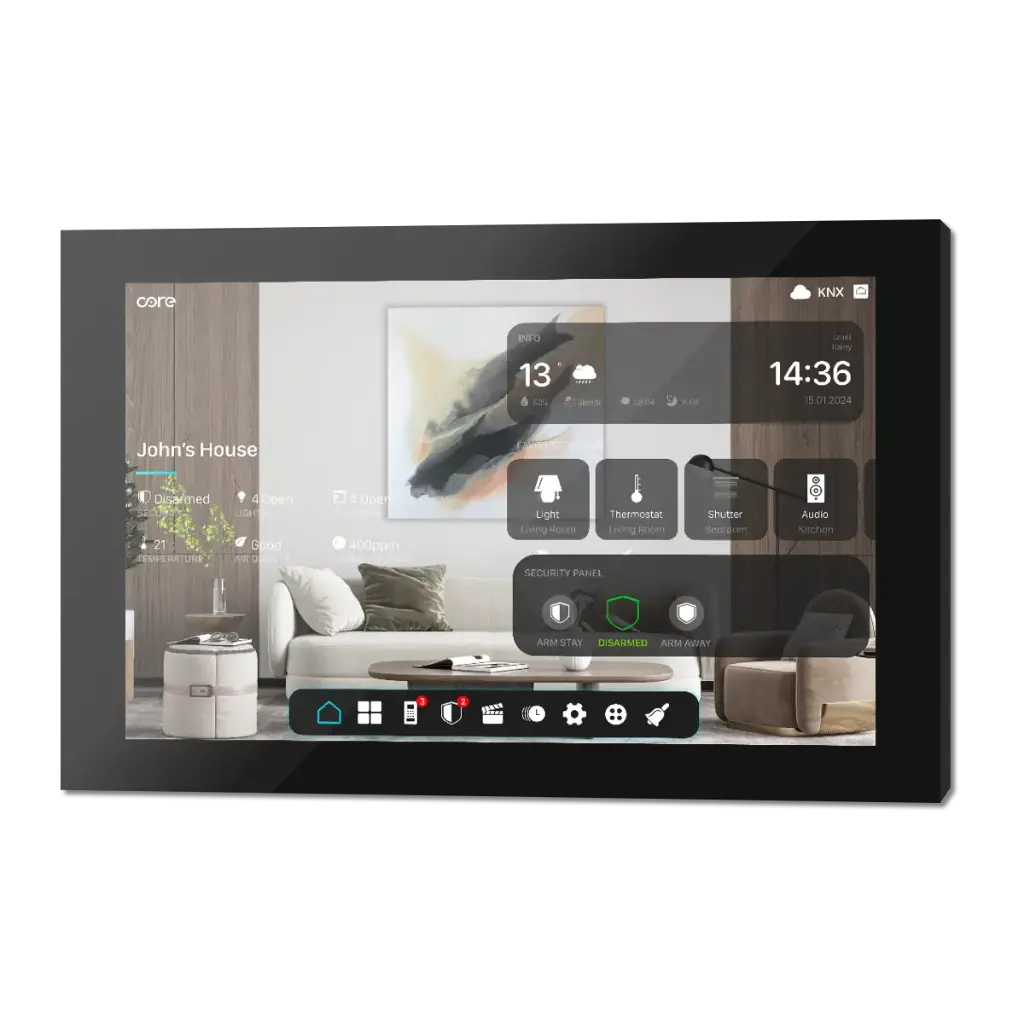 Core Surface Home Controller Touch Panels Versione 1.1  - 10''- Finitura in alluminio spazzolato   