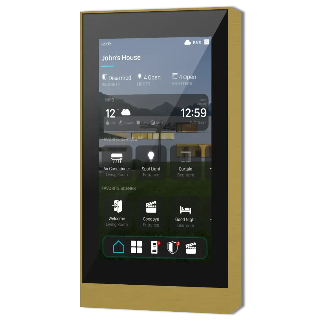 Core Eclipse Home Controller Touch Panels Versione 2.0  - 5''- Finitura in metallo 