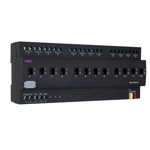 HDL MR1216D.433 Attuatore barra DIN 12CH 16A con 4 input