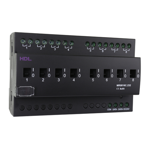 HDL MR0816C.232 Attuatore barra DIN 8CH 16A Energy Meter