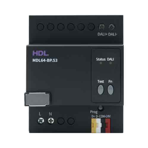 HDL MDL64-BP.53 Controller barra DIN DALI-2 a 64 canali per illuminazione intelligente multi-zona