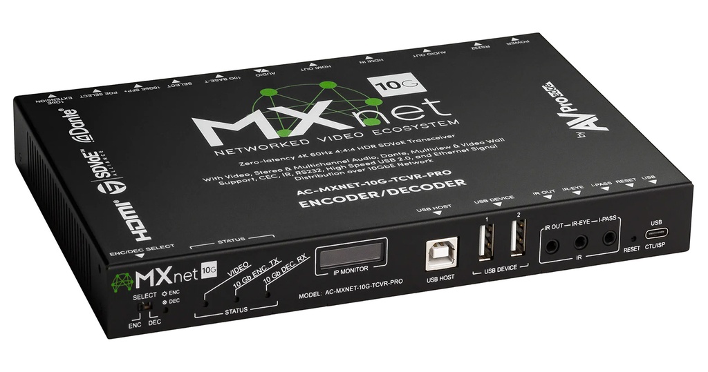 AVPro Edge AC-MXNET-10G-TCVR-PRO Ricetrasmettitore 10G SDVoE AV over IP Dante e USB extender