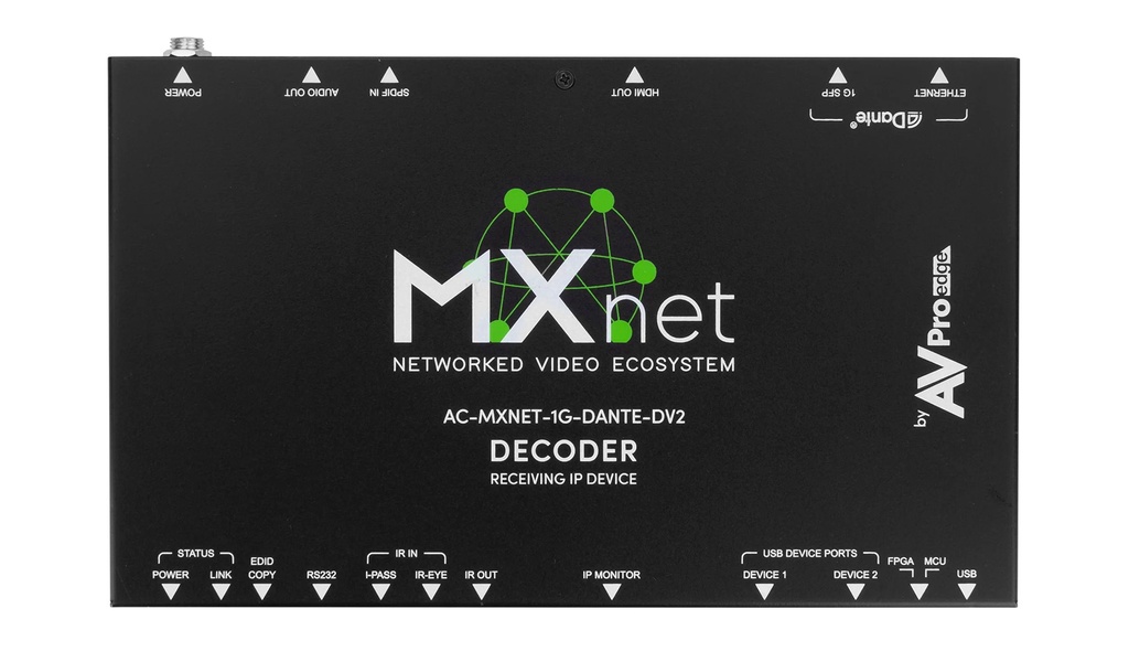 AVPro Edge AC-MXNET-1G-DANTE-DV2 Ricevitore 1G AV over IP Evolution II Dante