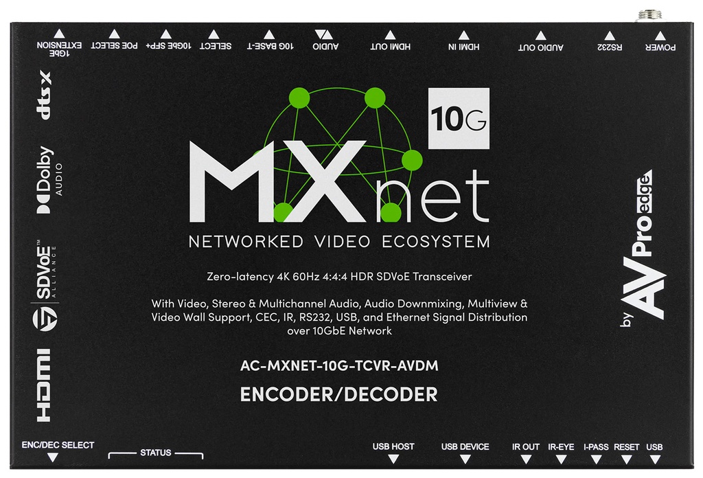 AVPro Edge AC-MXNET-10G-TCVR-AVDM Transceiver 10G SDVoE AV over IP Downmixing
