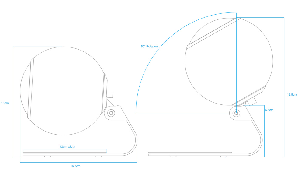 GALLO ACOUSTICS GATSCMW Staffe tavolo/soffitto per A'Diva bianche