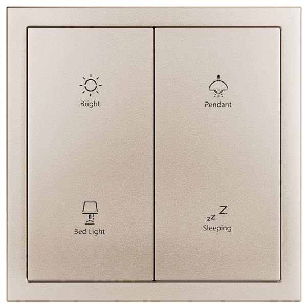 HDL M/PT2RB.1-CG Smart Panel 2 pulsanti serie Tile, oro, metallo