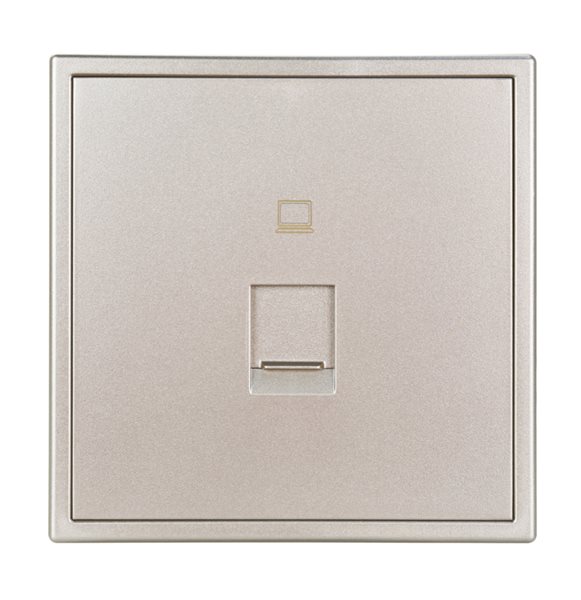 HDL MP1-W-TEL/TILE.48-CG Placca presa Telefonica serie Tile champagne-gold