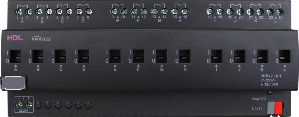 HDL M/R12.16.1 Attuatore 12CH 16A DIN
