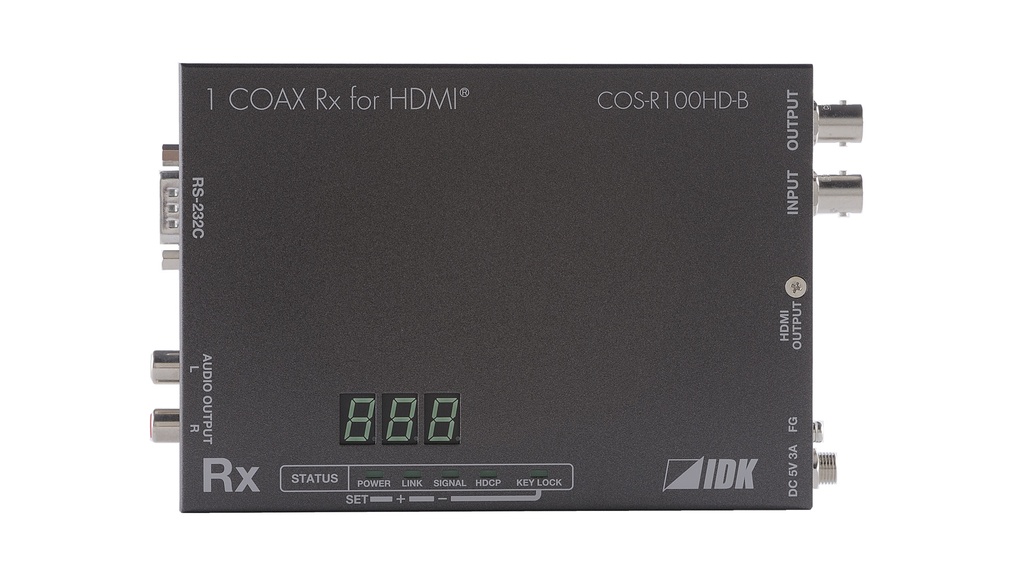 IDKAV IDK COS-R100HD-B Ricevitore coax segnali DVI e HDMI 2K@60 HDCP1.4