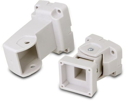 [SNDTRIAL] ELMO SNDTRIAL Snodo 3D con passaggio cavi interno per rivelatori serie TRIAL che permette la regolazione orizzontale e verticale del rivelatore. Snodo a 90° con passaggio cavi interno che consente il fissaggio parallelo al muro per una protezione “perimetrale” dell’edificio