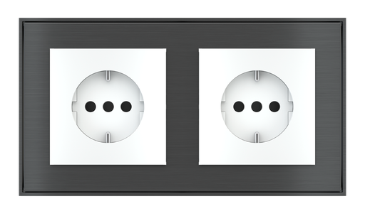 [184SC55 | SC55] EKINEX Placche e cornici a 2 posti per componenti di serie civile (moduli 55x55 mm)
