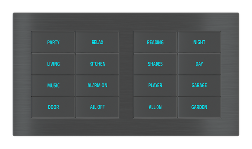 [247EK-E2E-TP-8 | EK-E2E-TP-8] EKINEX Pulsante 8 tasti con testi/simboli retroilluminati e sensore di prossimità per placca a 2 posti