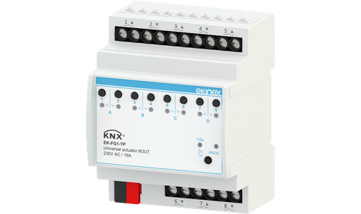 [EK-FG1-TP] EKINEX Attuatore Universale 8 uscite KNX Serie ÆVO