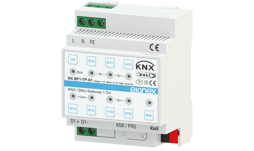 [EK-BF1-TP-D1] EKINEX EK-BF1-TP-D1 Gateway DALI-KNX 1 canale con funzioni avanzate
