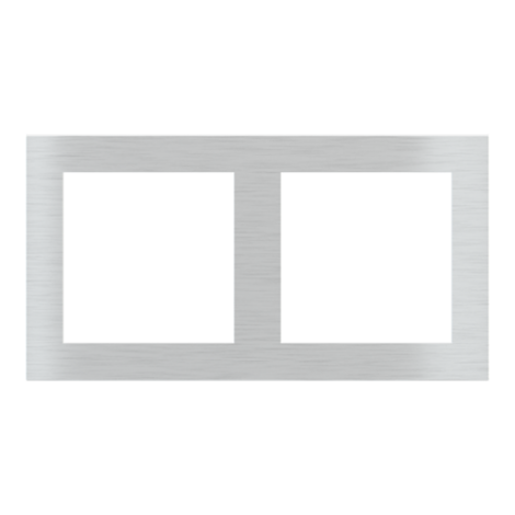 [EK-P2P-GBQ] EKINEX EK-P2P-GBQ Placca 71 (Form/Flank/NF) rettangolare (80x151) 2 finestre (55x55)+(55x55) Metallo Alluminio