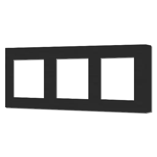 [CR-SC-45-3G-MS] Core Placche per prese finestra tripla 45 x 45 mm Interasse 71 mm - Finitura in  Metallo Spazzolato