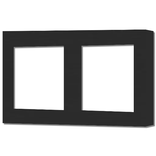 [CR-SC-55-2G-MS] Core Placche per prese finestra doppia 55 x 55 mm Interasse 71 mm   Completa di telaio - Finitura in Metallo Spazzolato 