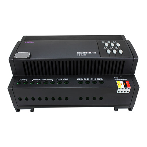 [THOM004084] HDL MDLED0605.432 Dimmer barra DIN LED intelligente a 6 canali per illuminazione a tensione costante