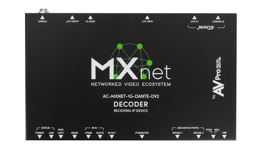 [THOM003599] AVPro Edge AC-MXNET-1G-DANTE-DV2 Ricevitore 1G AV over IP Evolution II Dante