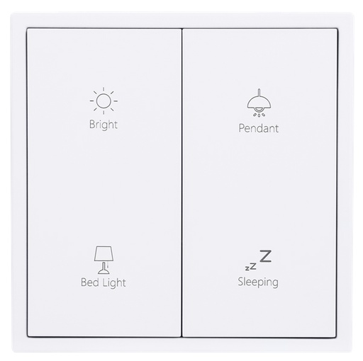 [THOM002645] HDL M/PT2RB.1-IW Smart Panel 2 pulsanti serie Tile, bianco, metallo