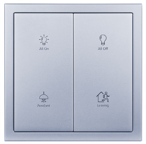 [THOM002648] HDL M/PT2RB.1-SG Smart Panel 4 pulsanti serie Tile, grigio siderale