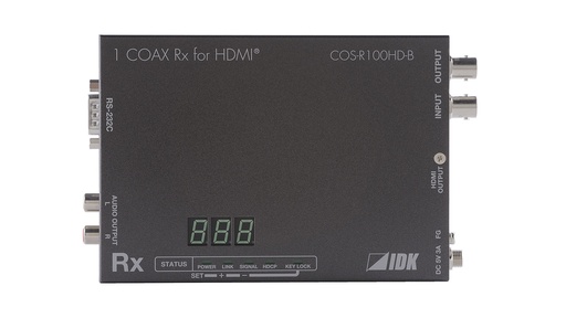 [TGES001103] IDKAV IDK COS-R100HD-B Ricevitore coax segnali DVI e HDMI 2K@60 HDCP1.4